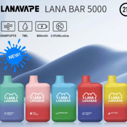LANA BAR 5000 一次性電子菸｜抛棄式5,000口｜850mAh電池｜多口味選擇｜尼古丁含量2-5%｜時尚便攜設計